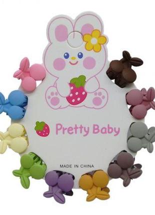 Набор заколок-крабиков "вишенки" (10 шт)