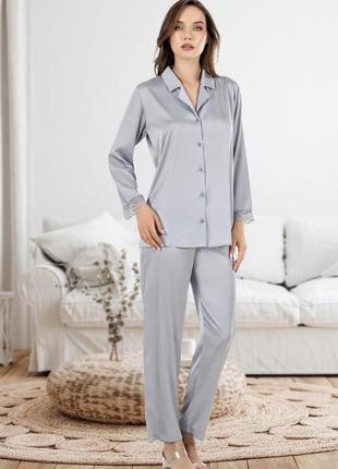 Жіночий домашній костюм vienetta exclusive розмір xl сірий колір 5290