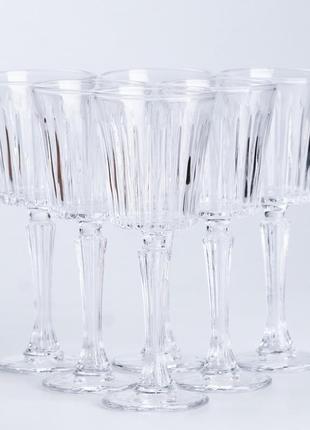 Набір келихів для вина скляний прозорий  набір 6 шт1 фото