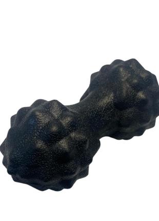 Массажный мяч двойной мфр для триггерных точек и тела 16 см черный