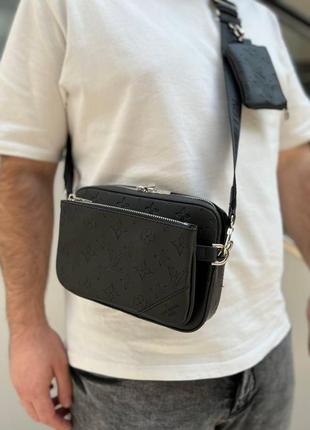 Чоловіча сумка через плече луї вітон стильна сумка-месенджер 3 в 1 louis vuitton, класична щоденна