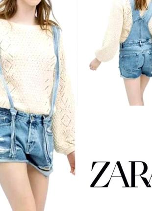 Джинсовые шорты комбез zara