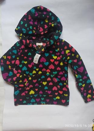 Флиска флисовая кофта свитер капюшонка худи сердца сердечки1 фото