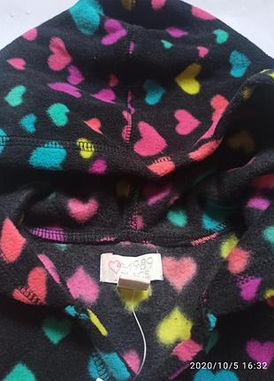 Флиска флисовая кофта свитер капюшонка худи сердца сердечки2 фото