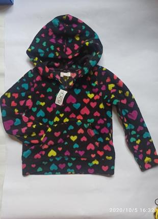 Флиска флисовая кофта свитер капюшонка худи сердца сердечки3 фото