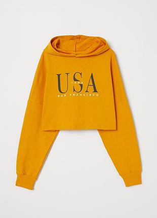Укороченный топ худи h&m размер m