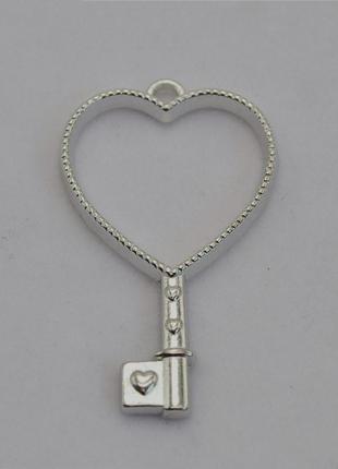 Рамка для кулона, сережок ключ срібний, форма для смоли