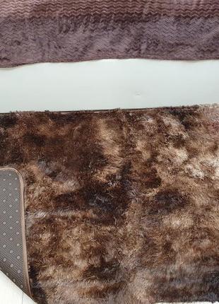 Килимки-травка коричневий 150х200 см. килимки для підлоги. килими у будинок. приліжкові килимки трава коричневі9 фото