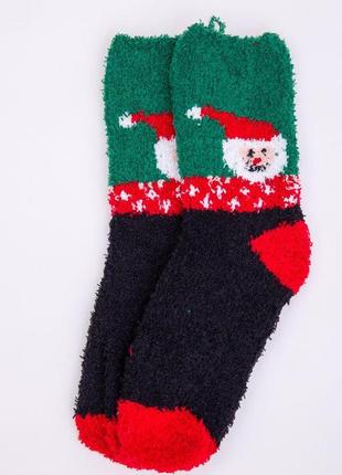 Новогодние женские носки, черно-зеленого цвета, 151r23271 фото