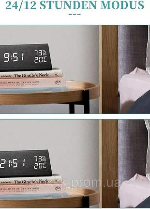 Часы цифровые с будильником, определением температуры и влажности.3 фото