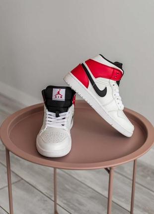 Nike air jordan 1 retro 🆕жіночі шкіряні високі найк аїр джордан🆕червоно чорні