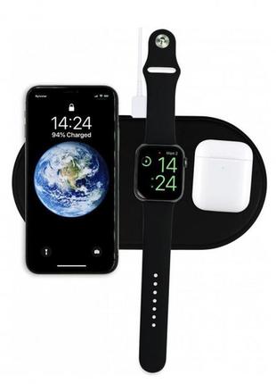 Док-станція baseus 3в1 для iphone/airpods/applewatch/samsung