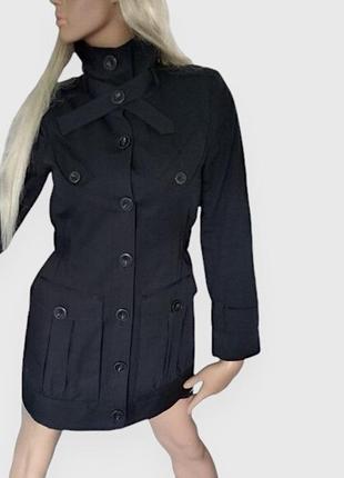 Куртка тренч плащ укороченный на весну черный новый — stockh lm xs-s1 фото