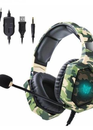 Навушники гарнітура ігрові onikuma з гарнітурою camouflage green