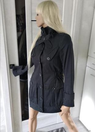 Стильний укорочений тренч куртка плащ чорний новий — stockh lm xs-s