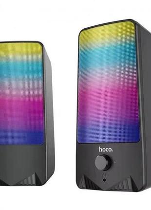 Колонки hoco rgb rhythmic spectrum desktop speaker |10w, aux, mic