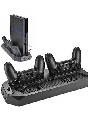 Док-станція з охолодженням для ps4 slim з зарядкою для геймпадов
