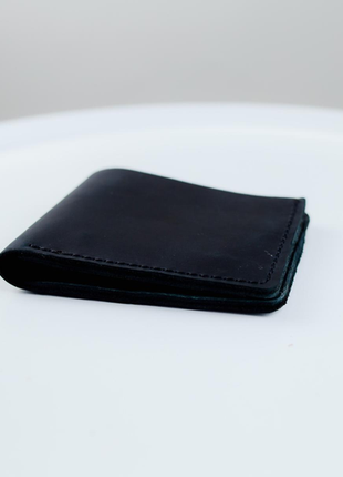 Мужской кошелек-бифолд из натуральной кожи crazy horse sh022 (черный)1 фото
