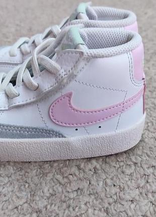 Кожаные кроссовки хайтопы nike blazer mid 77, 22 р, 12-14 см2 фото