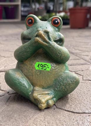 Садова фігура жаба німа 13 см (кераміка)2 фото