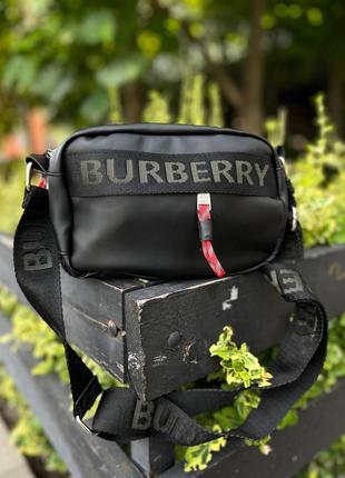 Мужская сумка кросс-боди burberry черная повседневная, классическая сумка.8 фото