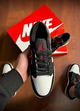 Nike air jordan 1 low black & white2 фото