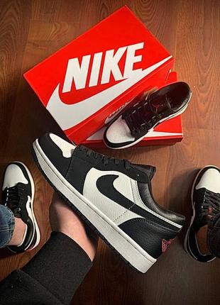 Nike air jordan 1 low black & white5 фото