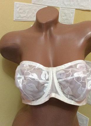 Бюстгальтер без поролона р.90в лиф на косточках с силиконовыми полосками