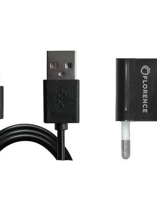 Сзу florence 1usb 1a + microusb cable black