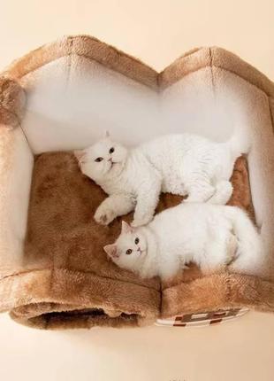 Будиночок для кішок і собак з подушкою+ килимок в подарунок6 фото