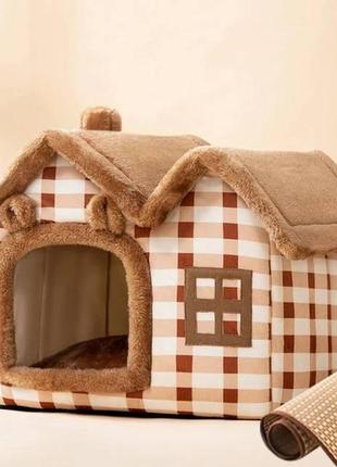 Будиночок для собак і кішок  з подушкою+ килимок в подарунок2 фото