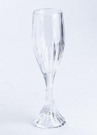 Келих для шампанського високий скляний прозорий набір 6 штук2 фото