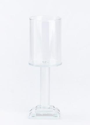 Подсвечник декоративный стеклянный 20 см на одну большую свечу