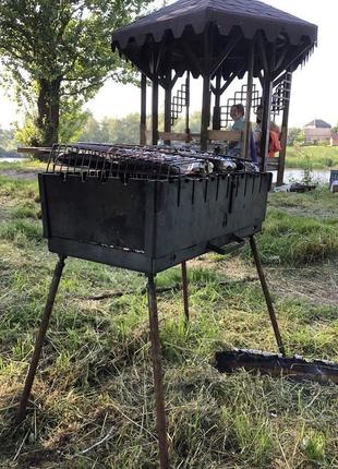 Складний похідний мангал чемодан 2мм та 3мм товщини гарячеката...