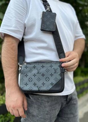 Чоловіча сумка через плече лочки вінон стильна сумка-месенджер 3 в 1 louis vuitton, класична щоденна