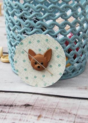 Магнитный держатель для игл (магнит для игл на канву) собачка