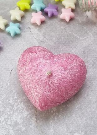 Свічка з пальмового воску серце, рожеве2 фото