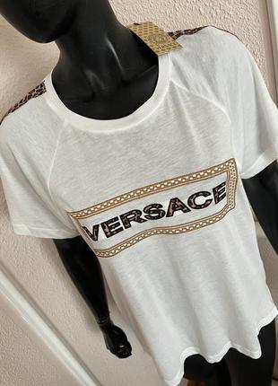 Футболка versace, чудова від бренда versace, жіноча футболка versace jeans1 фото