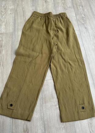 Брюки прямого кроя в цвете хаки от zara xs