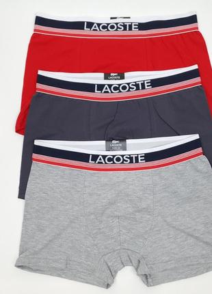 Набор трусов мужских в подарок 3шт lacoste dark. мужское нижнее белье боксеры в коробке лакосте дарк комплект7 фото