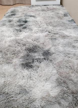 Сірі килимки-трукавка для дому 150 х 200 см. приліжкові килимки прямокутні в зал. килимок великий у дім9 фото