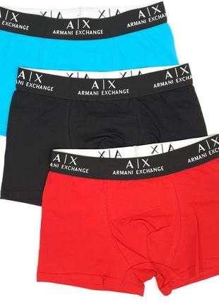 Трусы мужские боксеры 3шт armani exchange. набор мужских трусов боксеров армани эксчендж. нижнее белье мужское6 фото