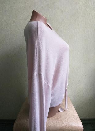 Свитшот. реглан. кофта с завязками. пуловер. нежно-розовый, пудровый, коралловый.3 фото