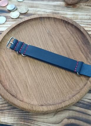 Ремінець для годинника чорний zulu strap / nato strap5 фото