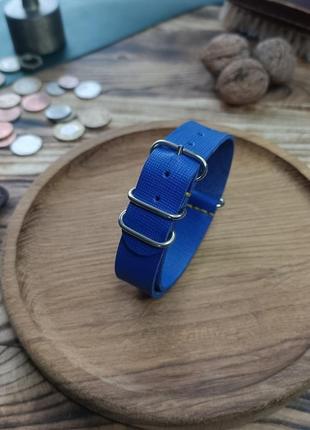 Ремінець для годинника синій zulu strap / nato strap2 фото