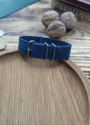 Ремінець для годинника темно синій zulu strap / nato strap4 фото