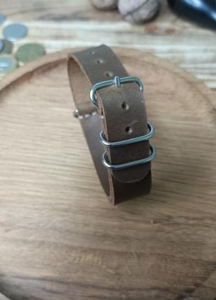 Ремінець для годинника  коричневий zulu strap / nato strap4 фото