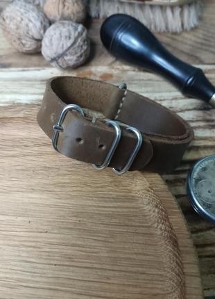 Ремінець для годинника  коричневий zulu strap / nato strap3 фото