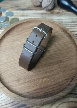 Ремінець для годинника  коричневий zulu strap / nato strap2 фото