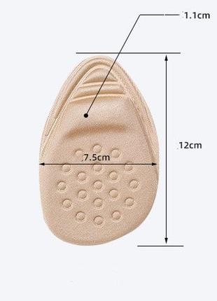 Устілка для зменшення розміру взуття з гострим носком чорні. напівстілки для взуття для підгону розміру 1 пара9 фото